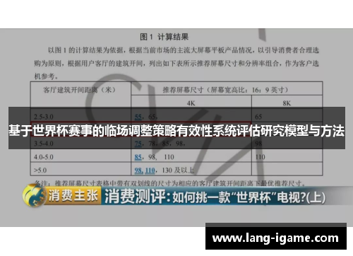 基于世界杯赛事的临场调整策略有效性系统评估研究模型与方法